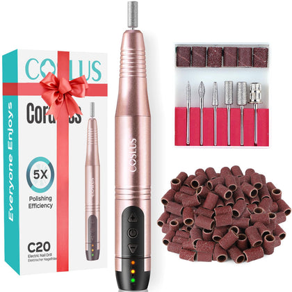COSLUS C20 Cordless Nail Drill front view with bits