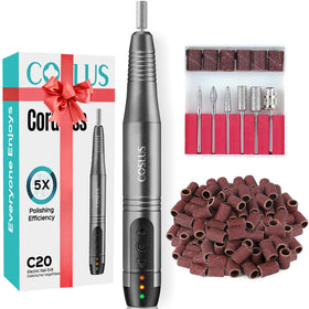 COSLUS C20 cordless nail drill kit front view with drill bits
