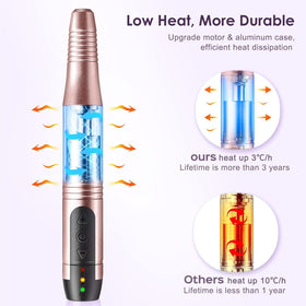 COSLUS C20 Cordless Nail Drill showing adjustable speed settings
