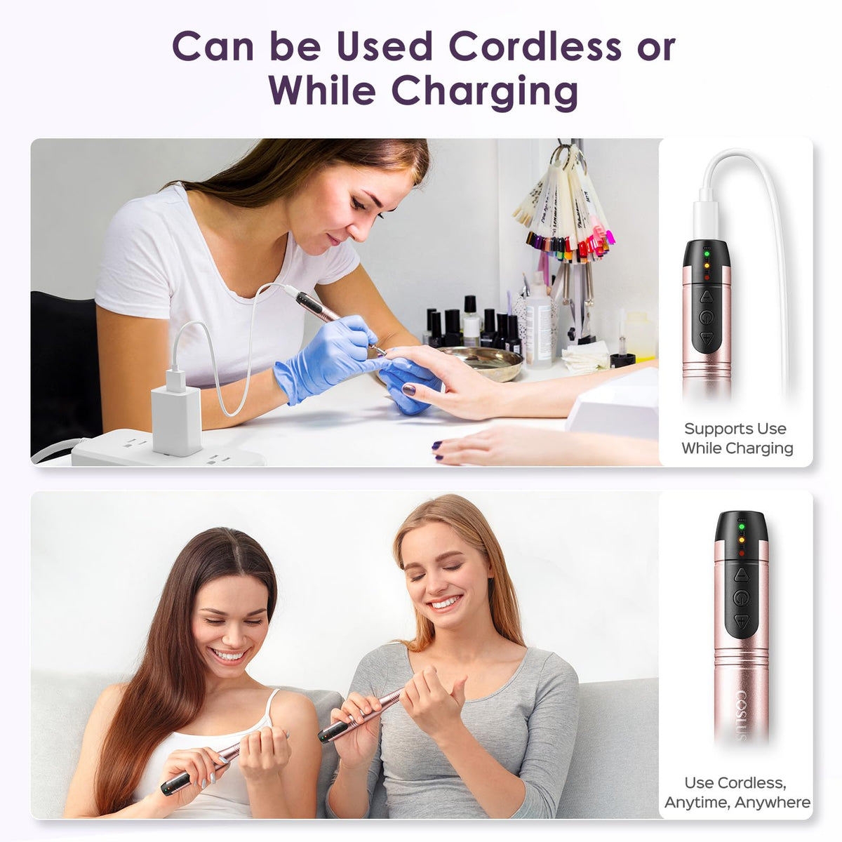 COSLUS C20 Nail Drill in use on a hand