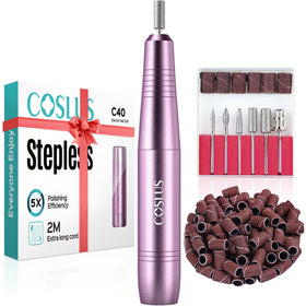 COSLUS C40 Electric Nail Drill front view with adjustable speed dial