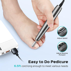 COSLUS C40 Electric Nail Drill kit accessories laid out