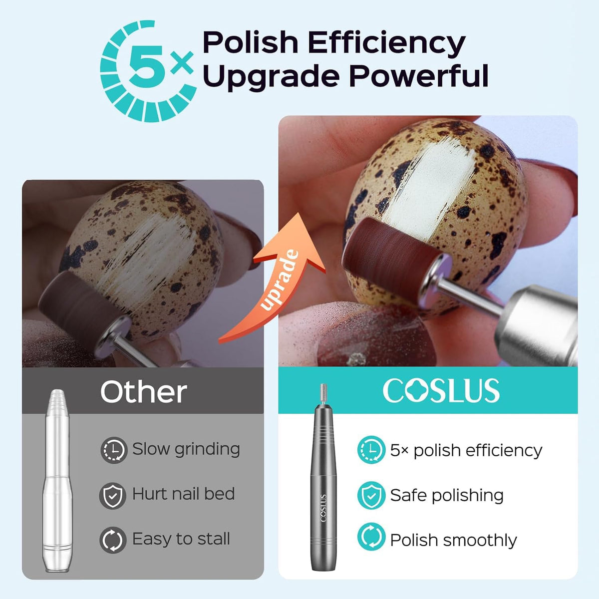 COSLUS C40 Electric Nail Drill showing adjustable speed dial