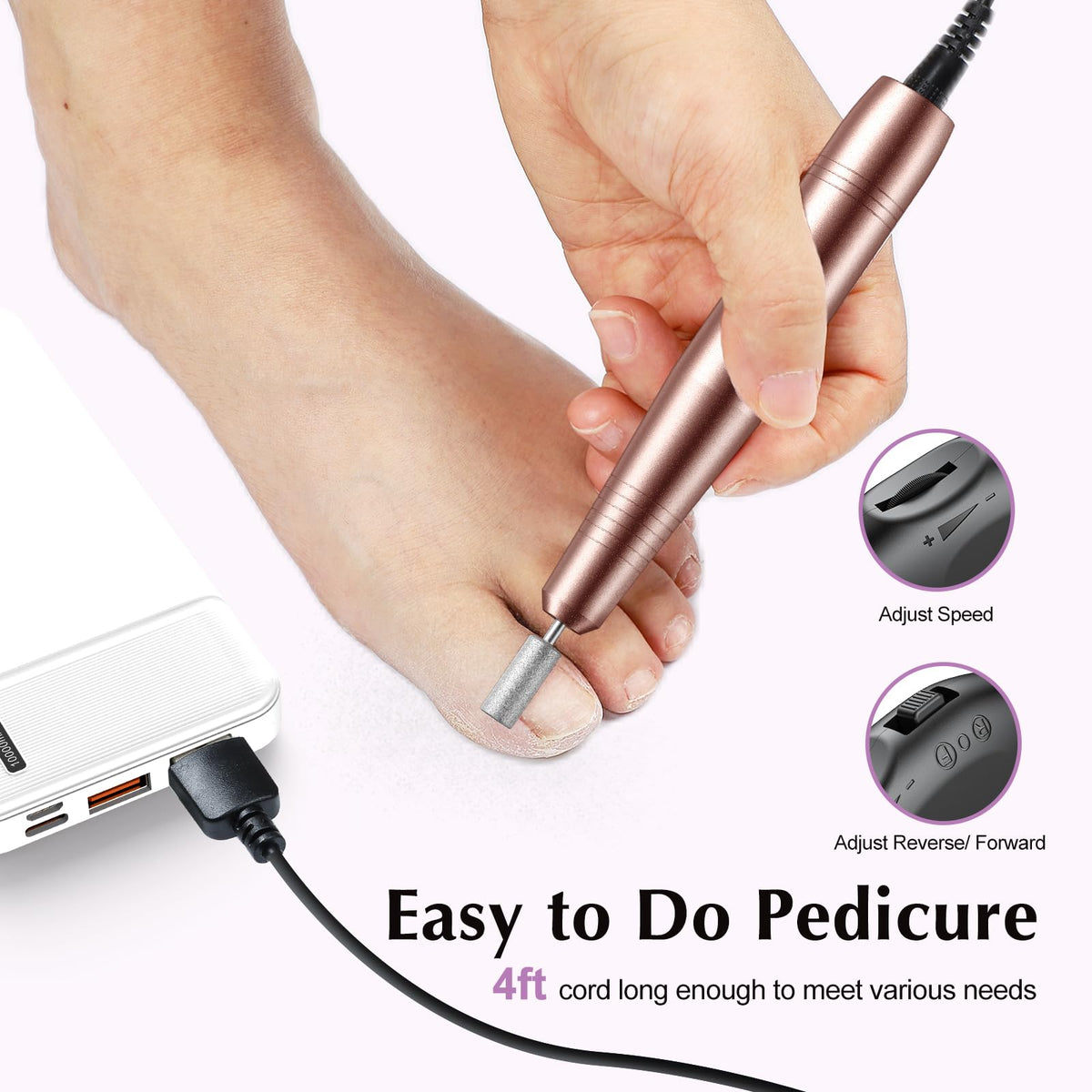 COSLUS C40 nail drill with 6.5ft control cable