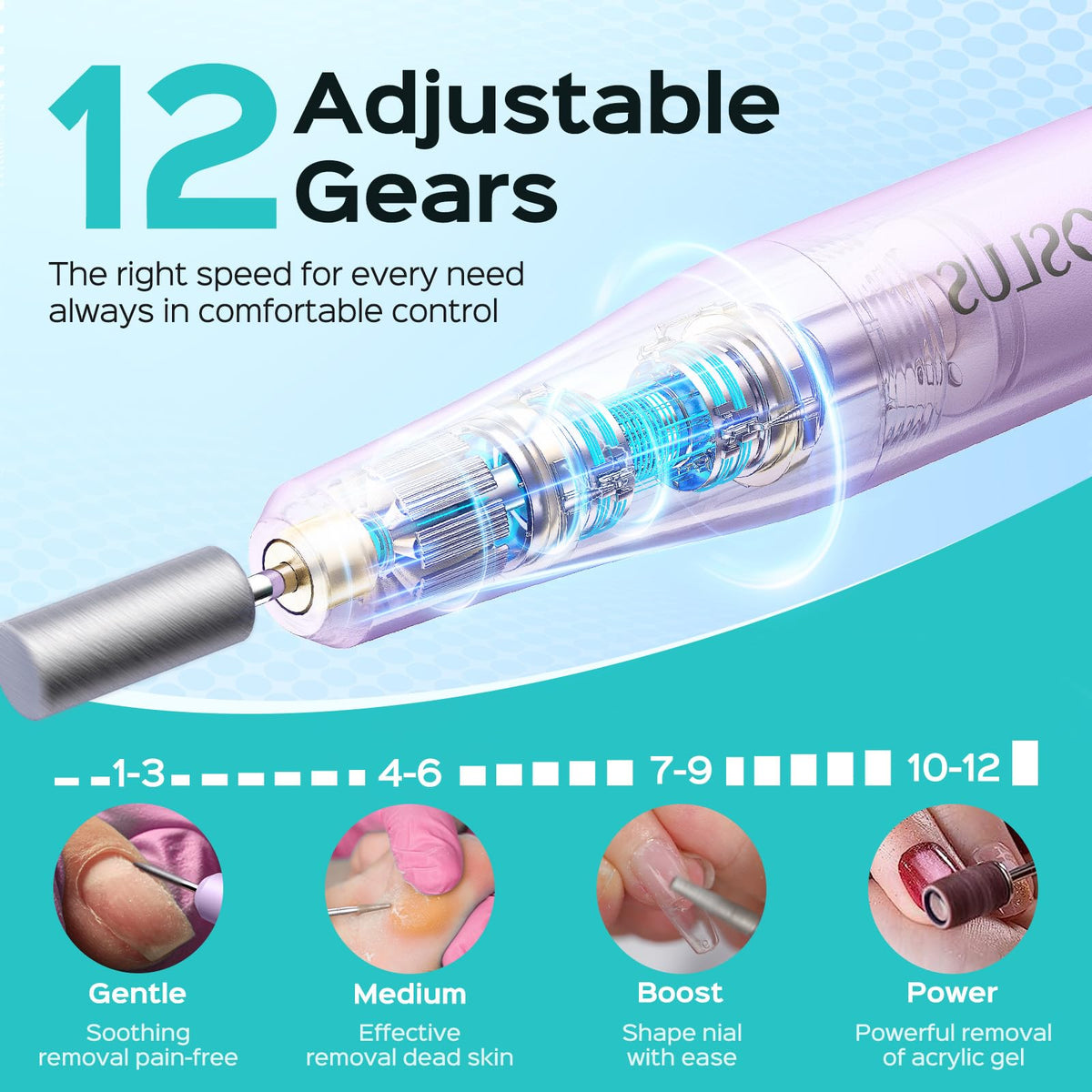 COSLUS C50 nail drill demonstrating fine engraving