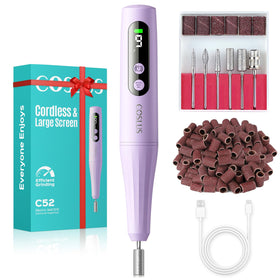COSLUS C52 cordless nail drill front view with LED screen