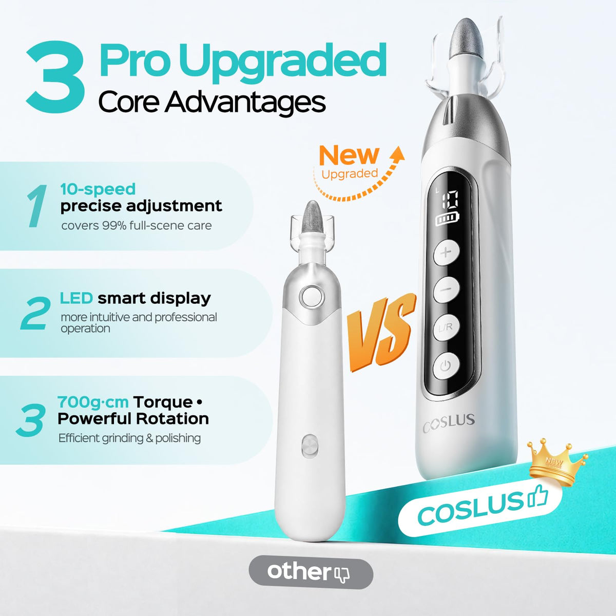 COSLUS C60 nail grinder with LCD display
