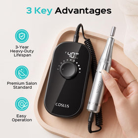 COSLUS E51 Nail Drill with storage base and drill bits