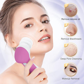 COSLUS Facial Cleansing Brush close-up of silicone head