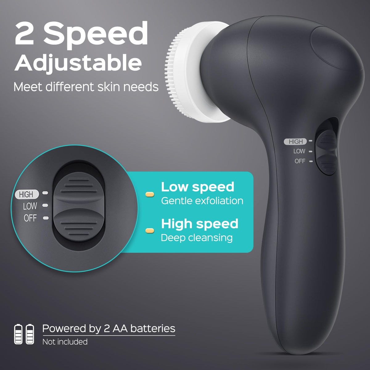 COSLUS Facial Cleansing Brush ergonomic grip close-up