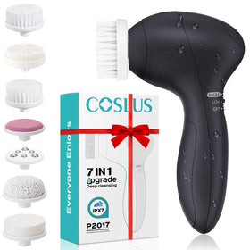 COSLUS Facial Cleansing Brush front view with multiple brush heads