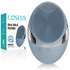 COSLUS Facial Cleansing Brush front view with silicone bristles