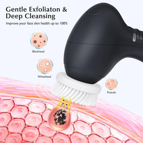 COSLUS Facial Cleansing Brush in use during a skincare routine