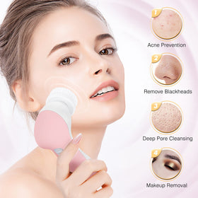 COSLUS Facial Cleansing Brush lifestyle scene in bathroom