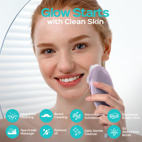 COSLUS Facial Cleansing Brush showing 5 cleaning modes