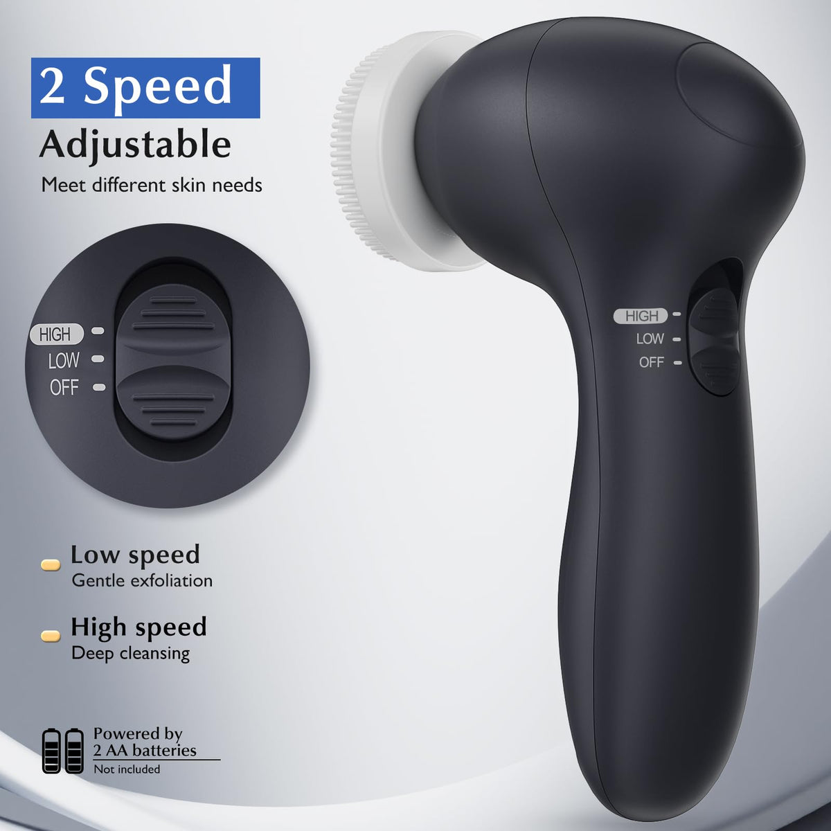 COSLUS Facial Cleansing Brush showing different brush heads
