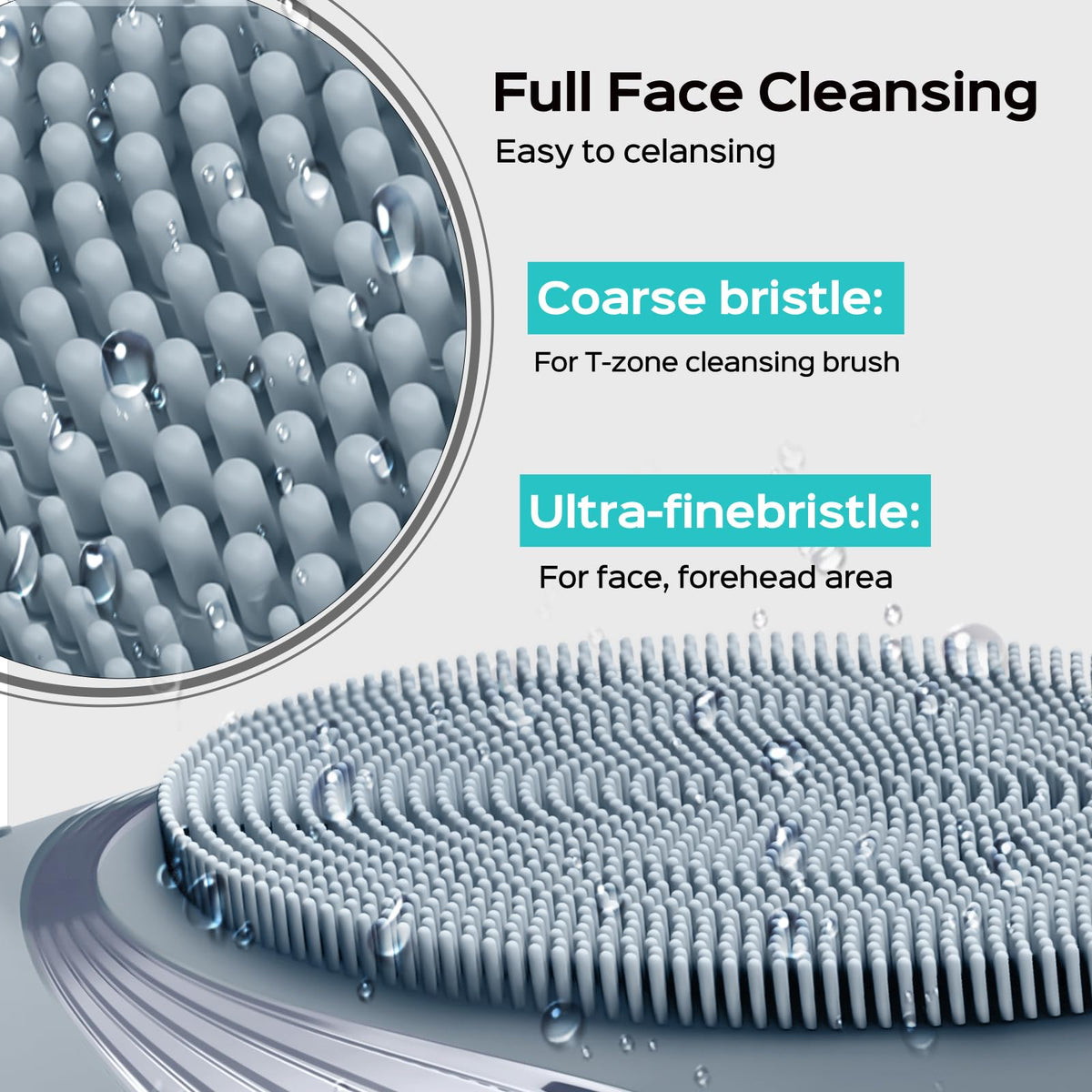 COSLUS Facial Cleansing Brush showing waterproof feature