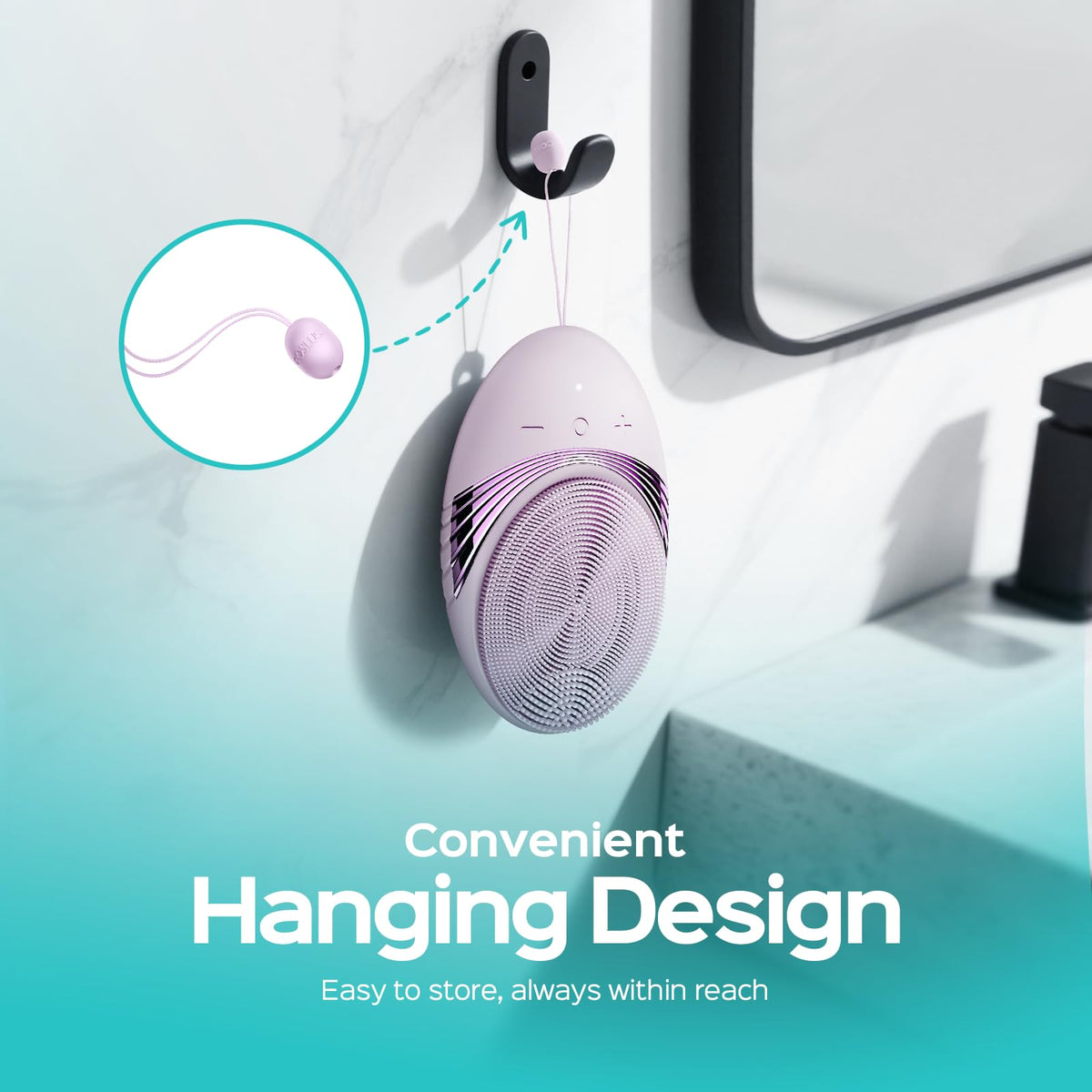 COSLUS Facial Cleansing Brush waterproof feature close-up