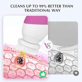 COSLUS Facial Cleansing Brush with both brush heads displayed