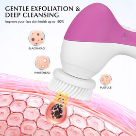 COSLUS Facial Cleansing Brush with bristle head in use