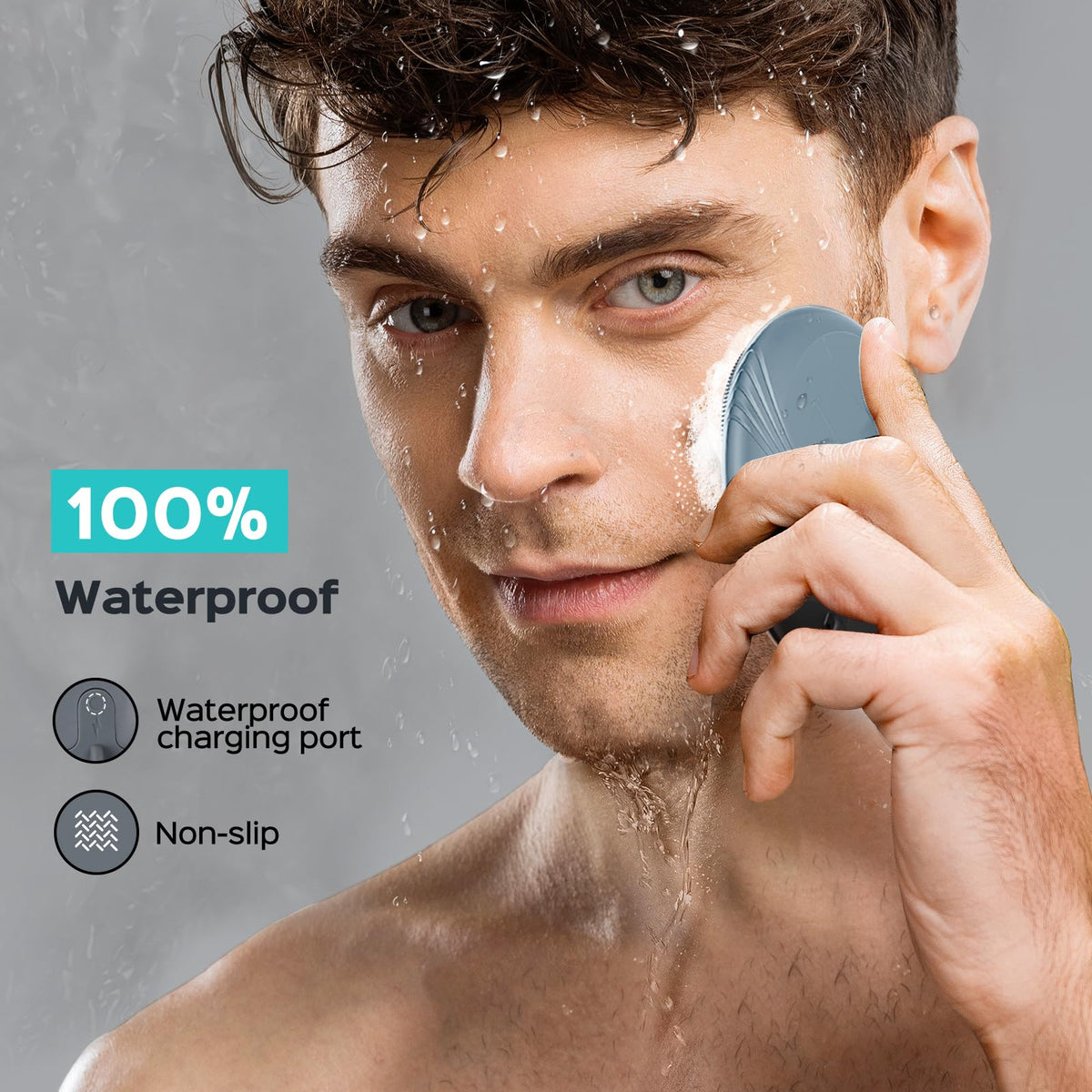 COSLUS Facial Cleansing Brush with user manual and charging cable