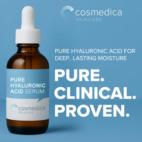 Cosmedica Skincare Hyaluronic Acid Serum 2oz bottle with dropper