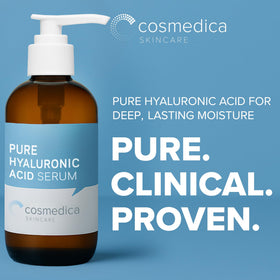 Cosmedica Skincare Hyaluronic Acid Serum 8 oz bottle side view