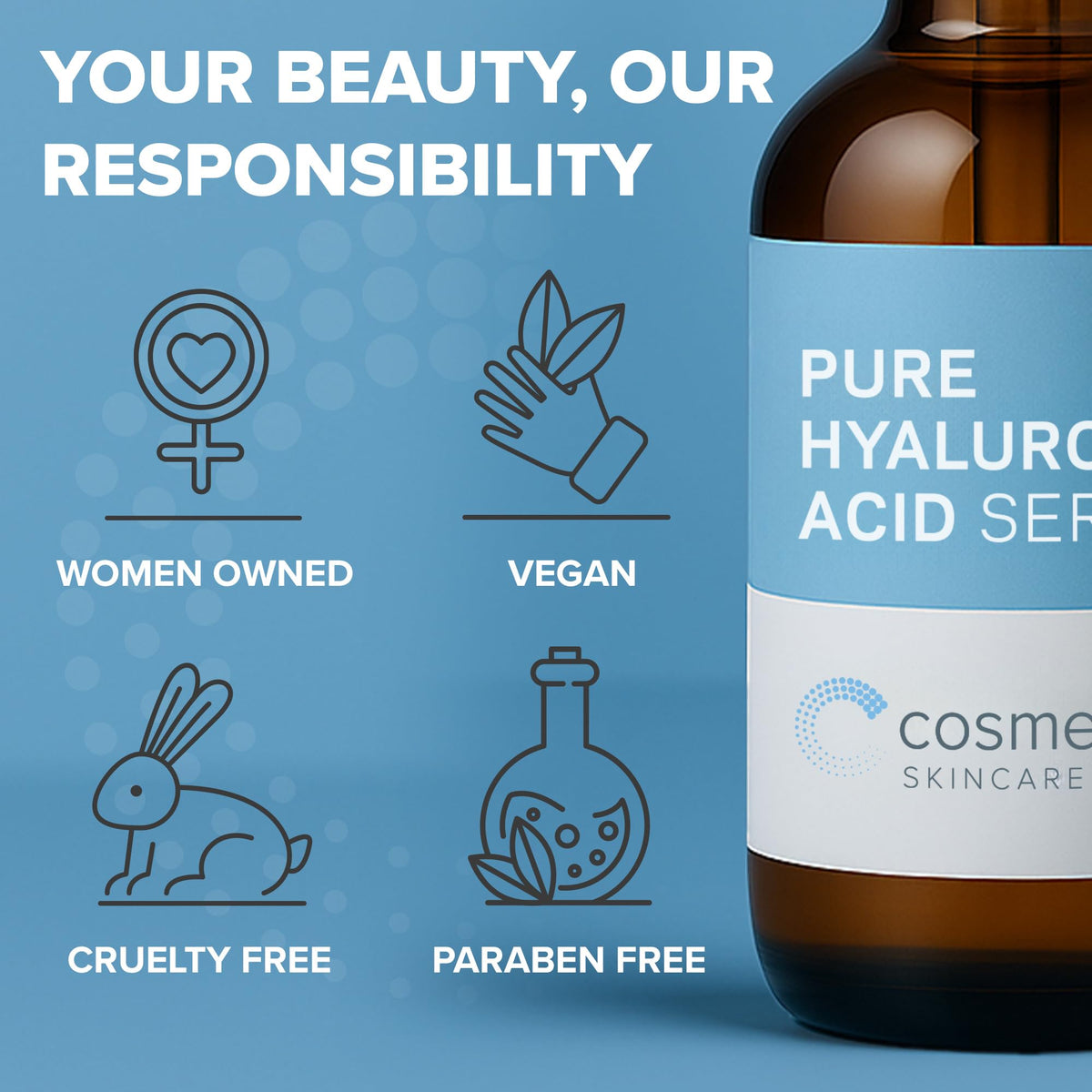 Cosmedica Skincare Hyaluronic Acid Serum 8 oz in lifestyle setting
