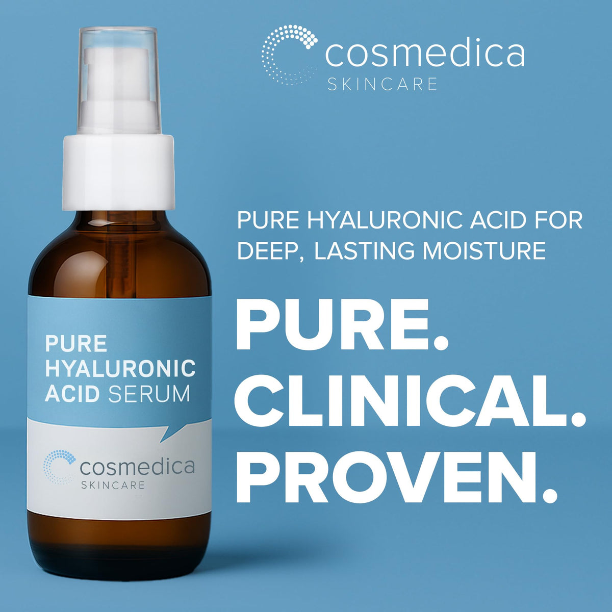 Cosmedica Skincare Hyaluronic Acid Serum bottle with dropper
