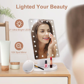 COSMIRROR lighted makeup mirror with 180-degree rotation