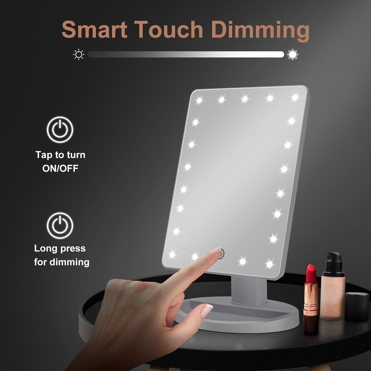 COSMIRROR lighted mirror side view with touch sensor switch