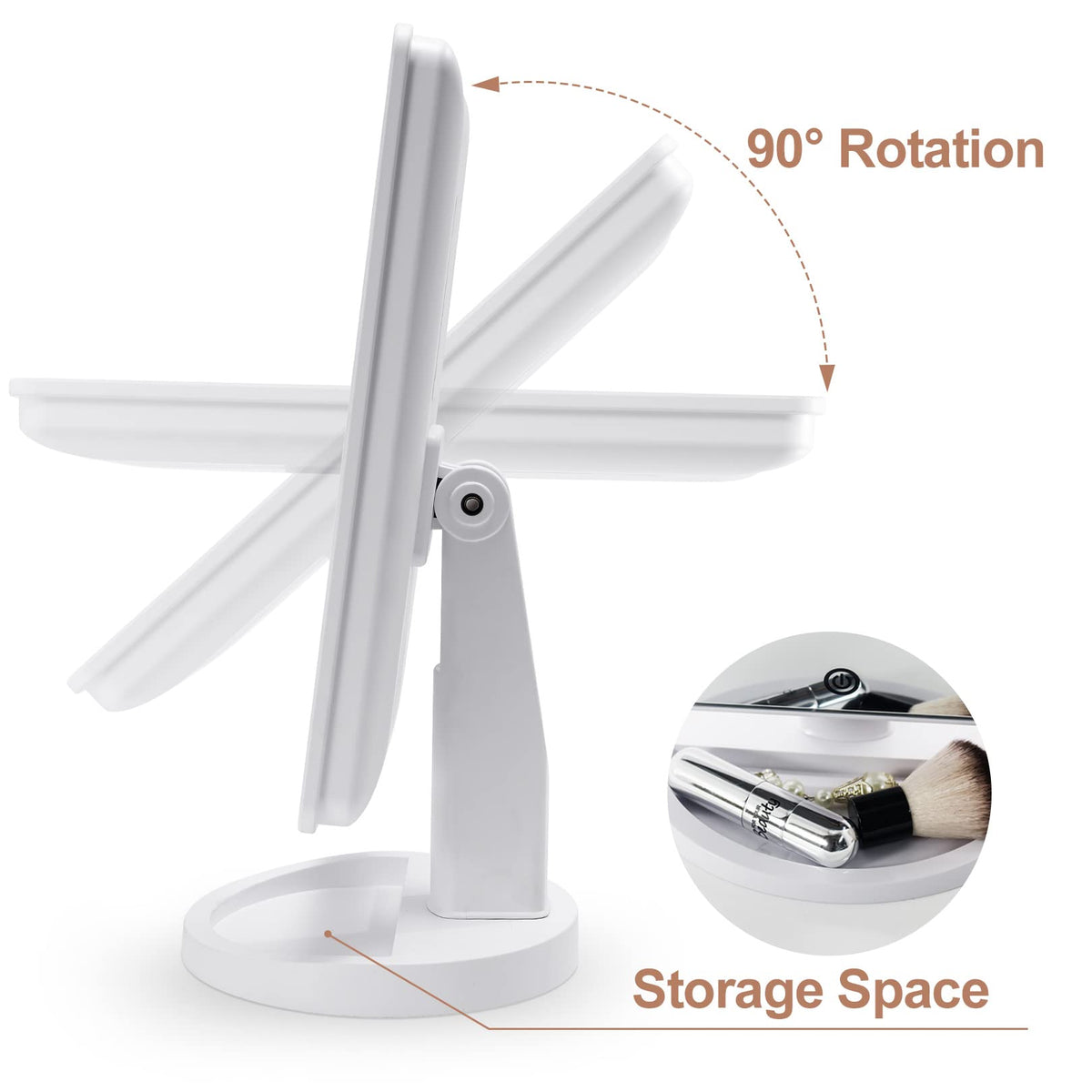 COSMIRROR lighted vanity mirror with detachable 10X magnifying mirror