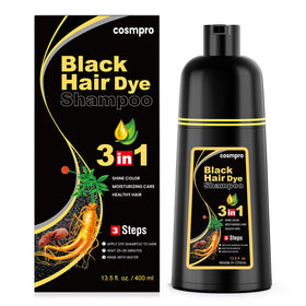 cosmpro Black Hair Dye Shampoo 590g front view