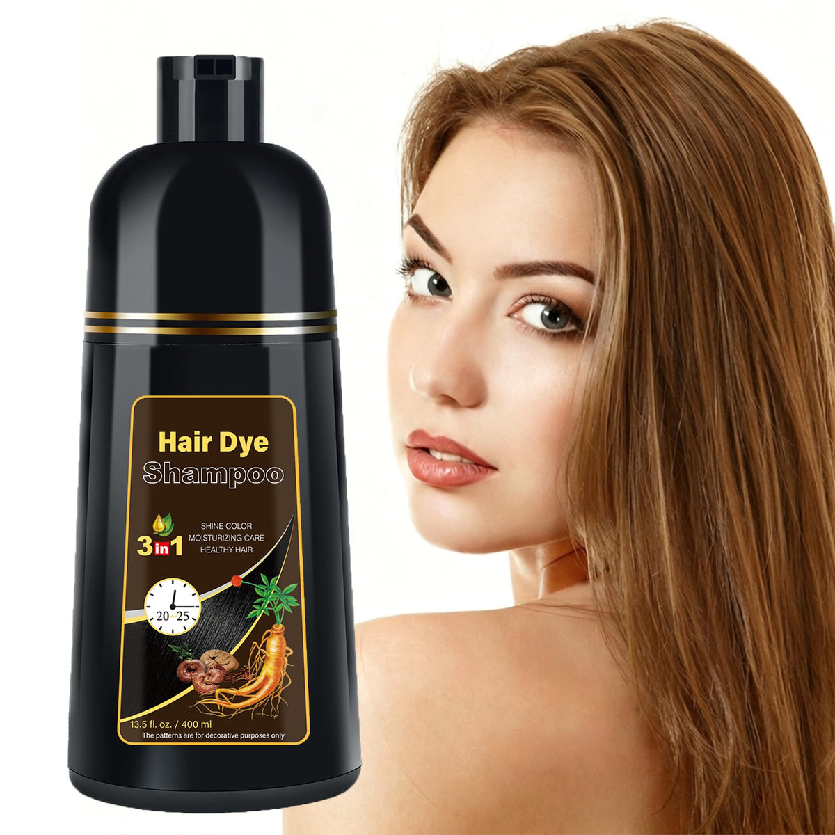 cosmpro Dark Brown Hair Dye Shampoo bottle front view