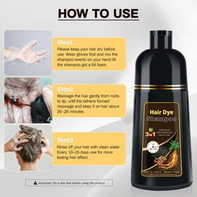 cosmpro Dark Brown Hair Dye Shampoo bottle side view