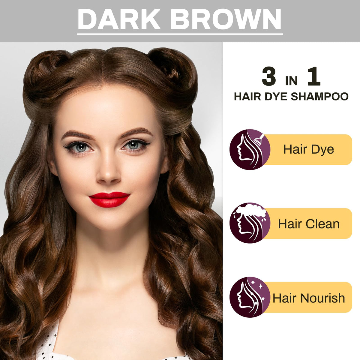 cosmpro Dark Brown Hair Dye Shampoo packaging details