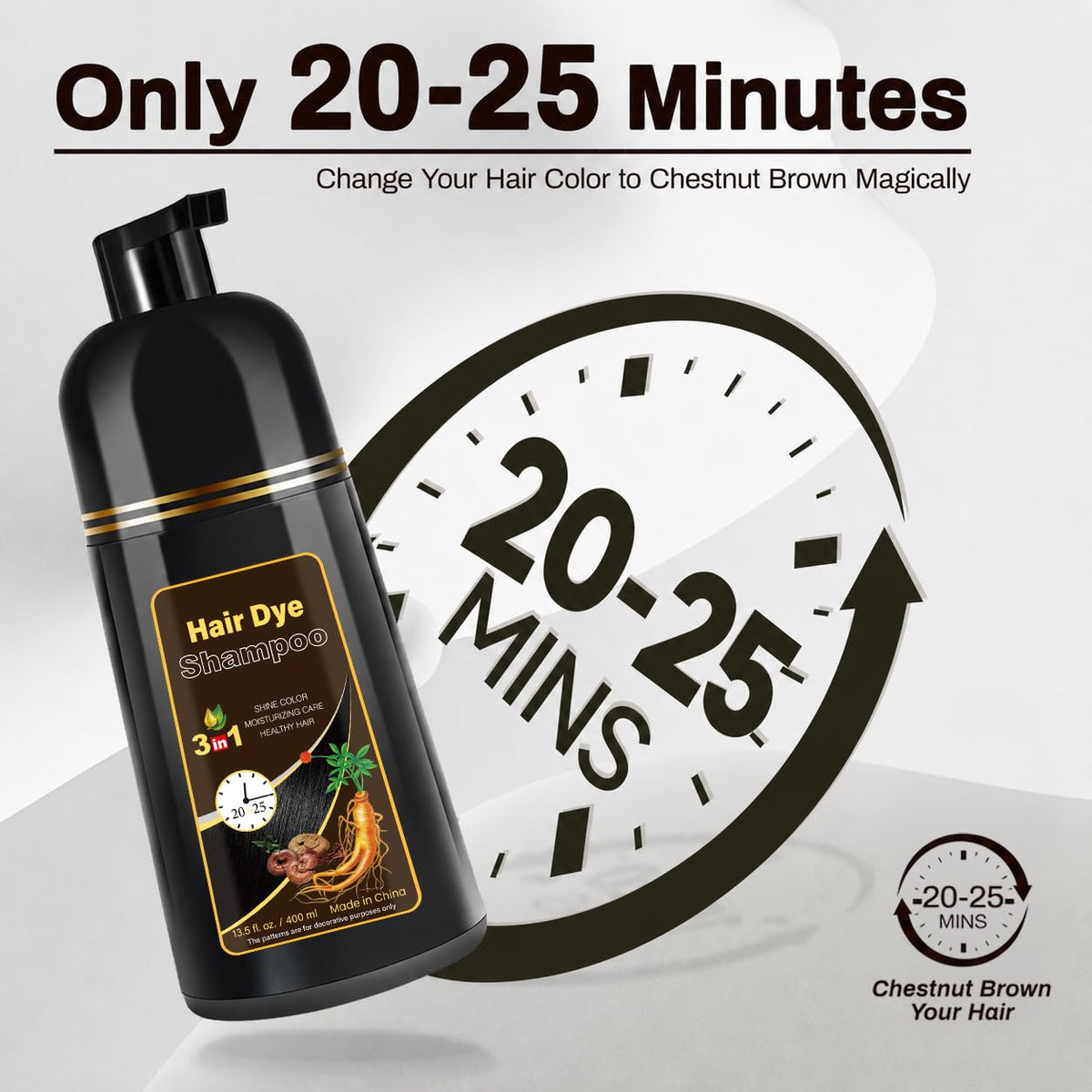 cosmpro Dark Brown Hair Dye Shampoo with gloves for application