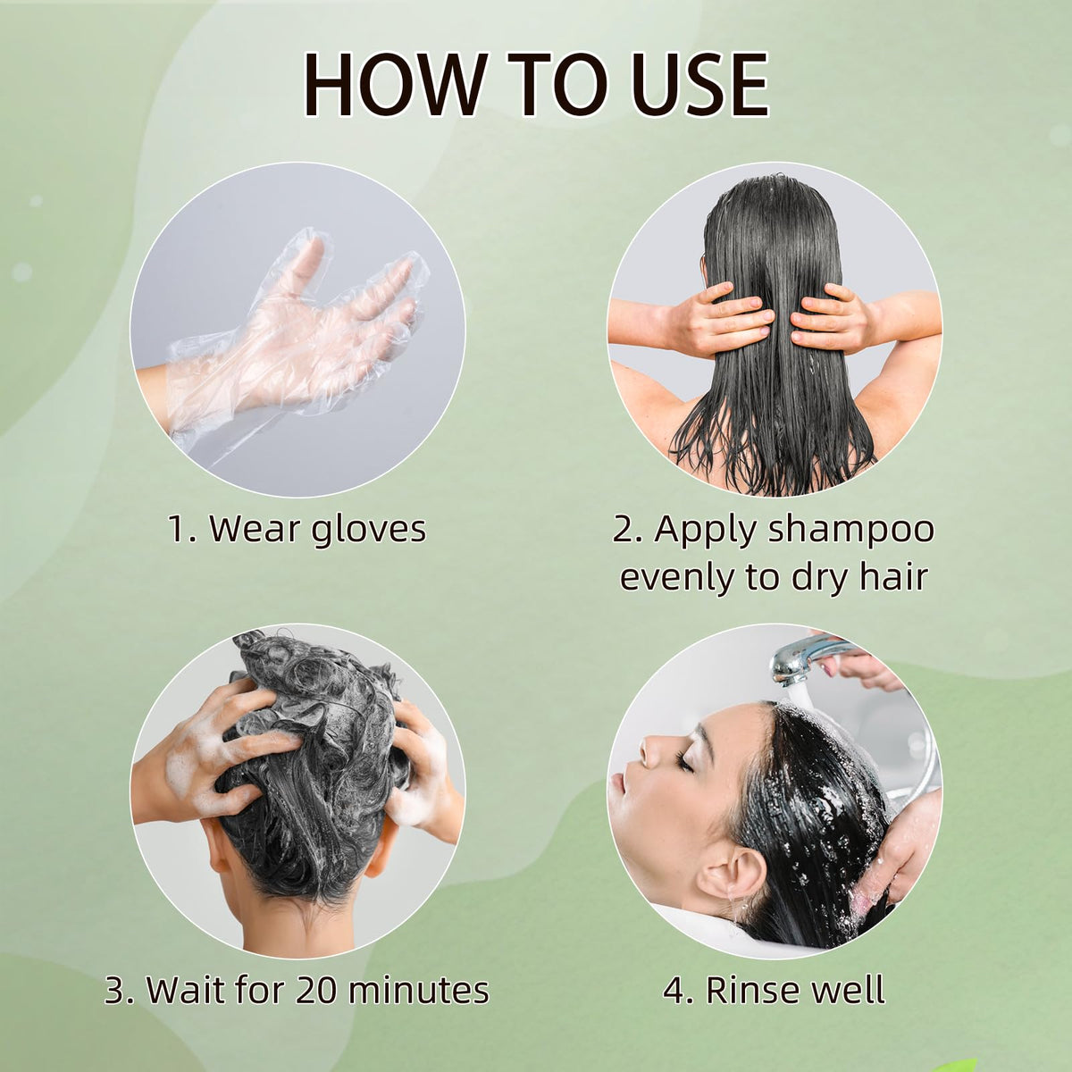 COSMTEK Black Hair Dye Shampoo application on hair
