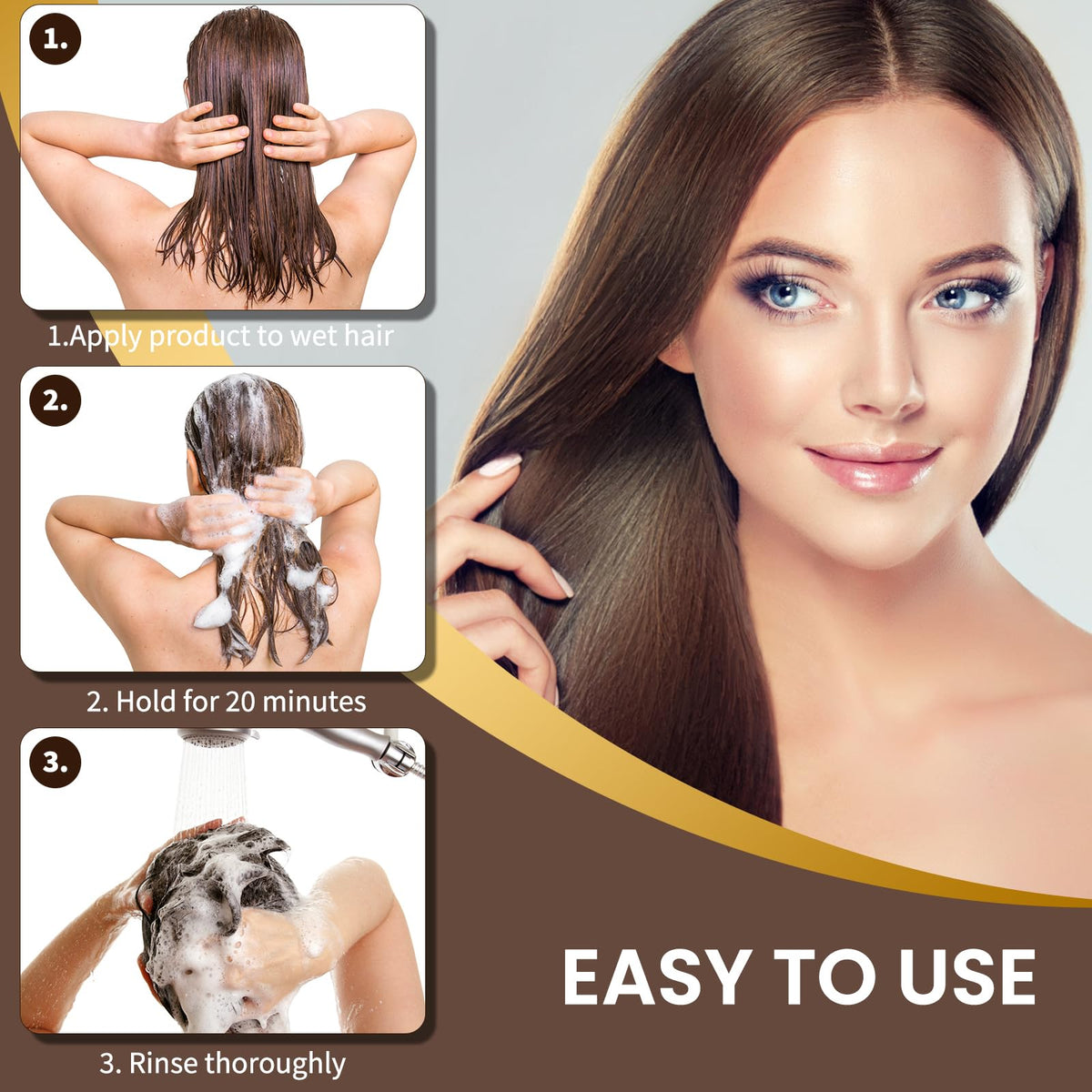 COSMTEK Dark Brown Hair Dye Shampoo 590g showing texture