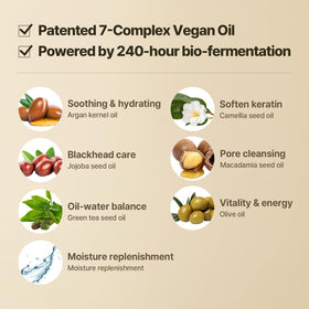 COSNORI Cleansing Oil with droplets on a surface