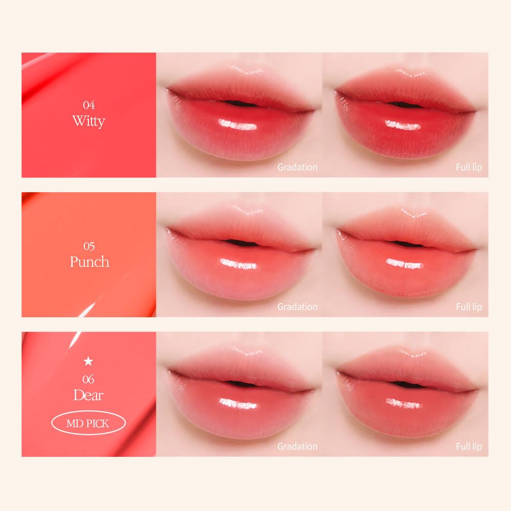 COSNORI Flow Wave Lip Tint 06 DEAR on lips