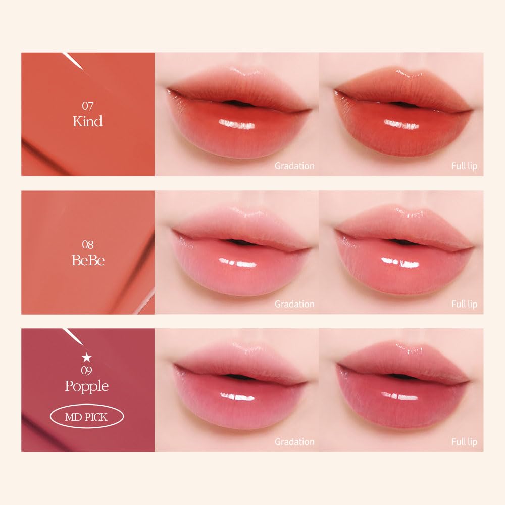 COSNORI Flow Wave Lip Tint 06 DEAR with floral background