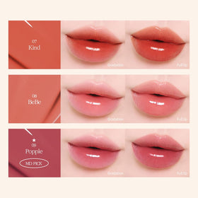 COSNORI Flow Wave Lip Tint 06 DEAR with floral background
