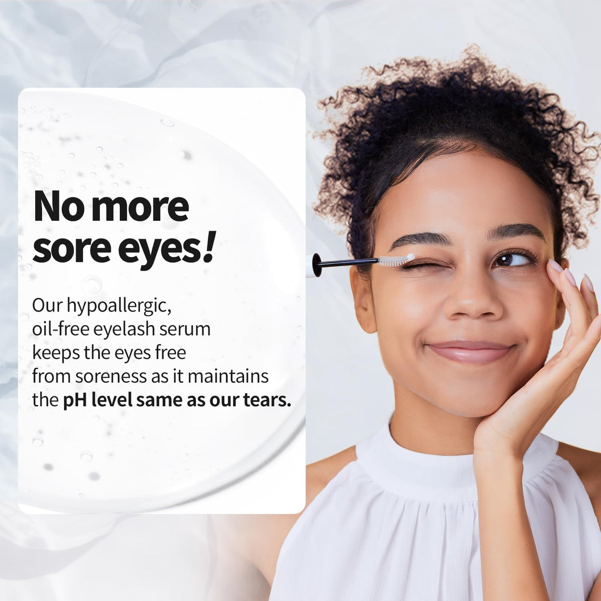 COSNORI Long Active Eyelash Serum application demonstration