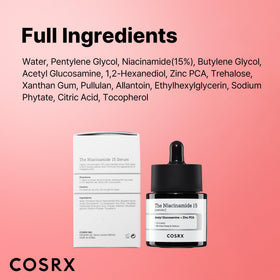 COSRX 15% Niacinamide Face Serum back view with details