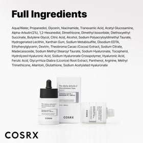 COSRX 2% Alpha Arbutin Serum on a vanity