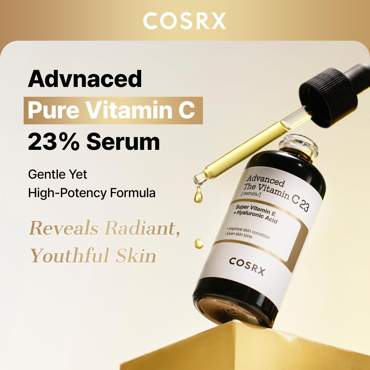 COSRX 23% Pure Vitamin C Serum bottle close-up