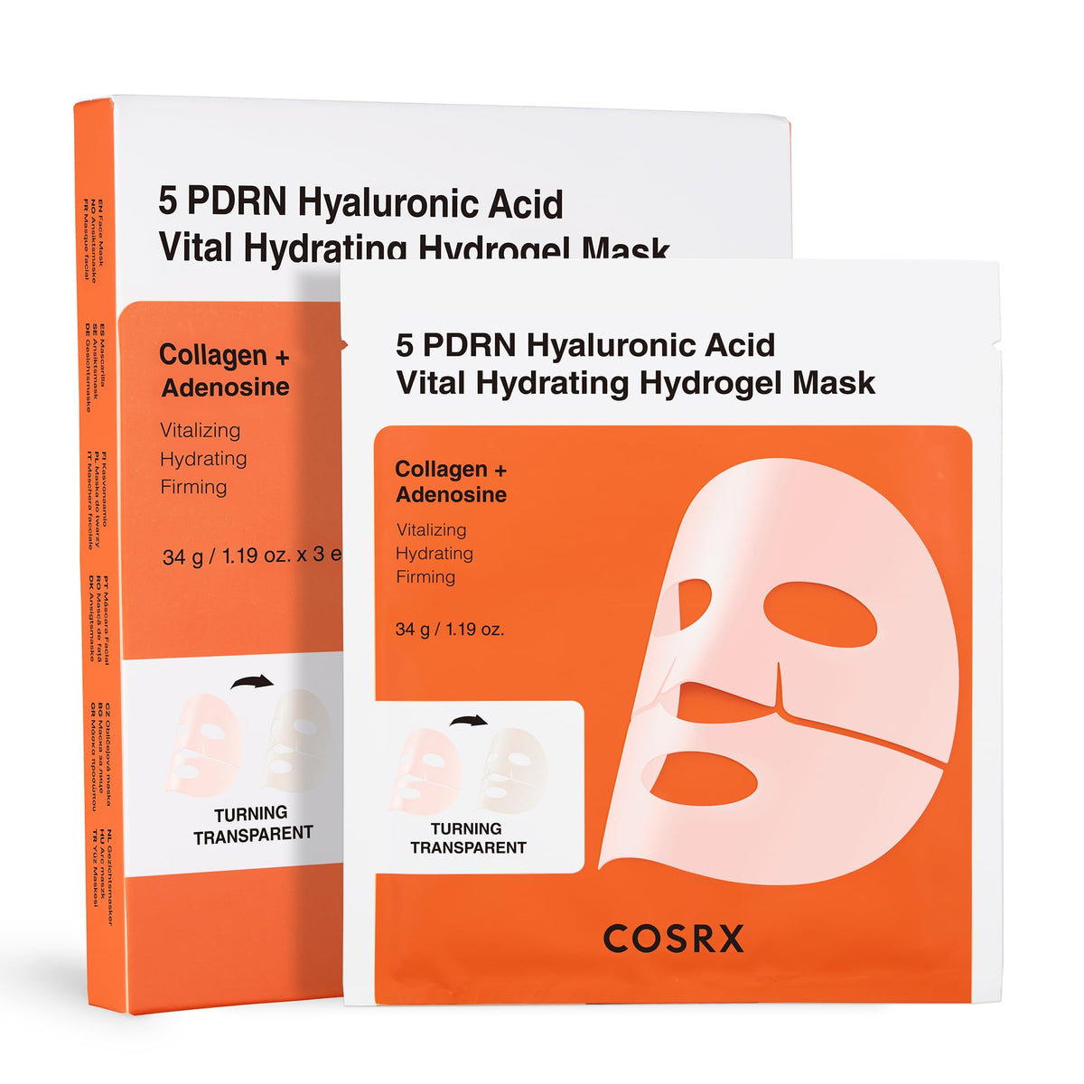 COSRX 5 PDRN Hyaluronic Hydrogel Face Mask front view packaging