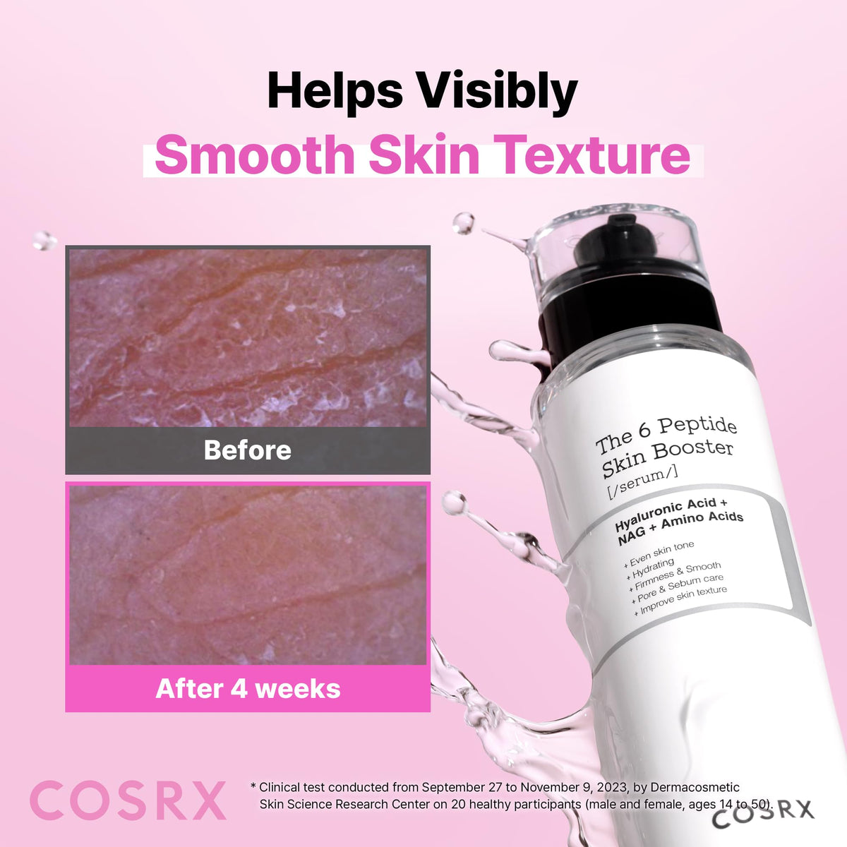 COSRX 6X Peptide Collagen Skin support Toner Serum back view