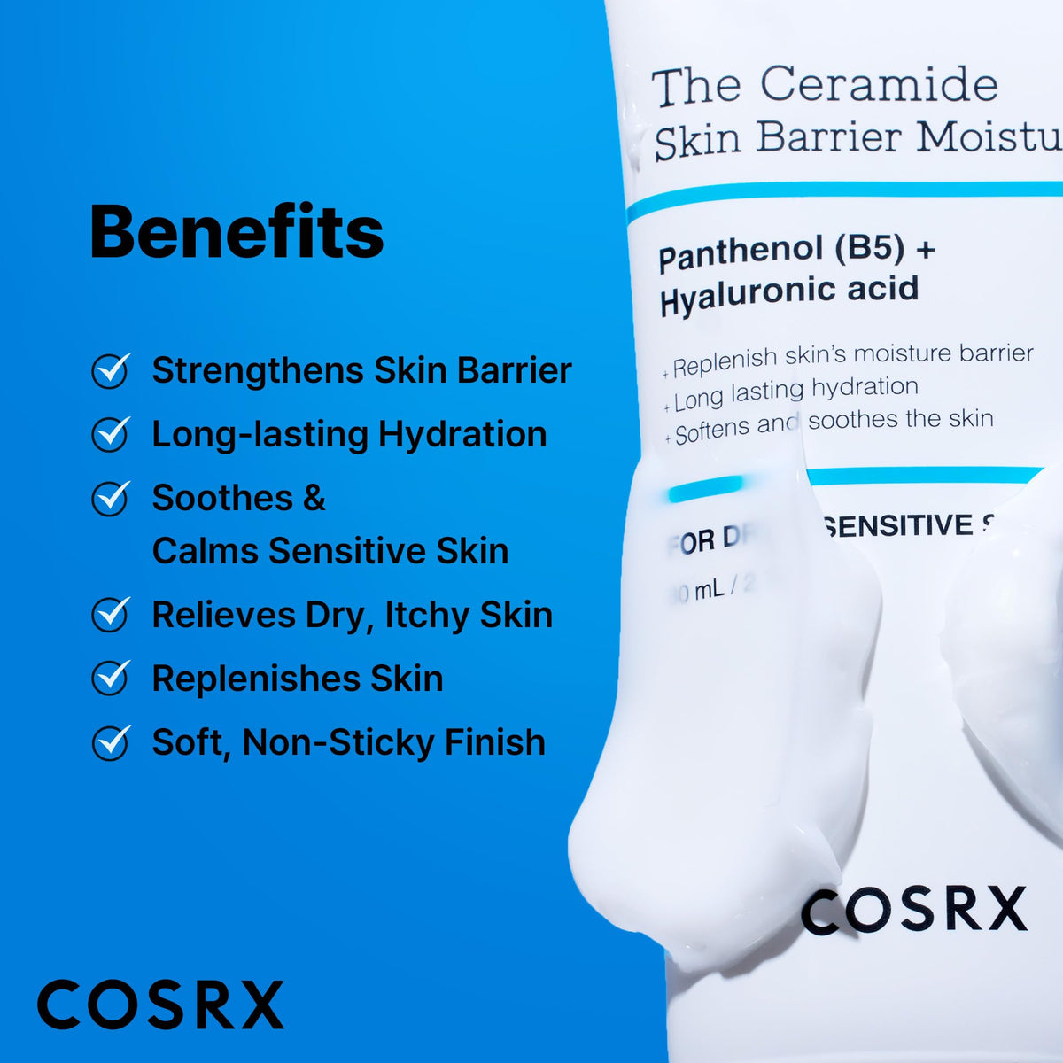 COSRX 7X Ceramide Moisturizer application on skin